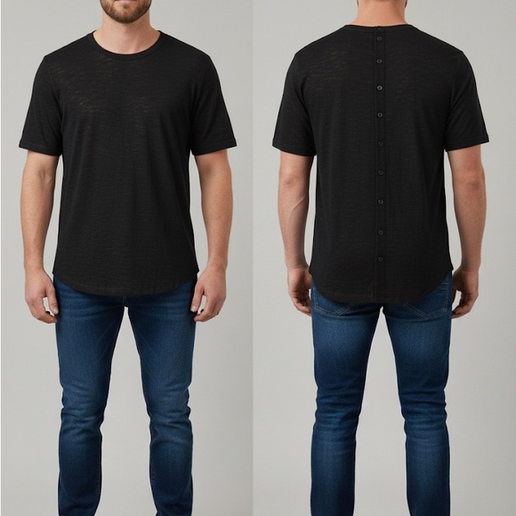 Zara Men's Black Short Sleeve see through Tee - Picture 1 of 4